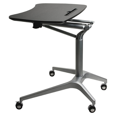 Lorell Height Adjustable Mobile Sit To Stand Desk Black Office Depot