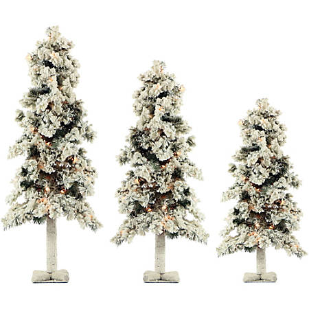fraser hill farm snowy alpine tree set with clear lights 2 3 and 4 fraser hill farm snowy alpine tree
