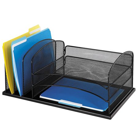 Safco Horizontal Mesh Desk Organizer 8 14 H X 19 12 W X 11 12 D