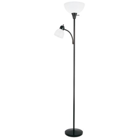 Realspace Floor Lamp And Gooseneck Reading Lamp 70 1 2 H White Black Item 326843