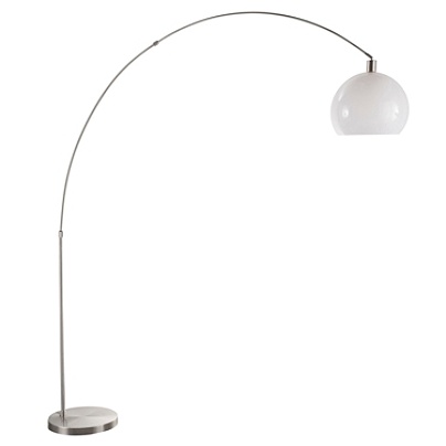 Lumisource Decco Modern Arched Floor Lamp Satin Nickelwhite