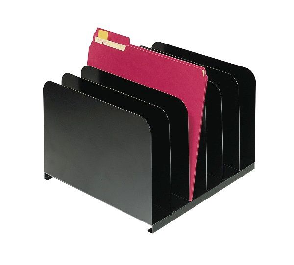 STEELMASTER Vertical Steel Organizer 6 Slots Black by Office Depot ...