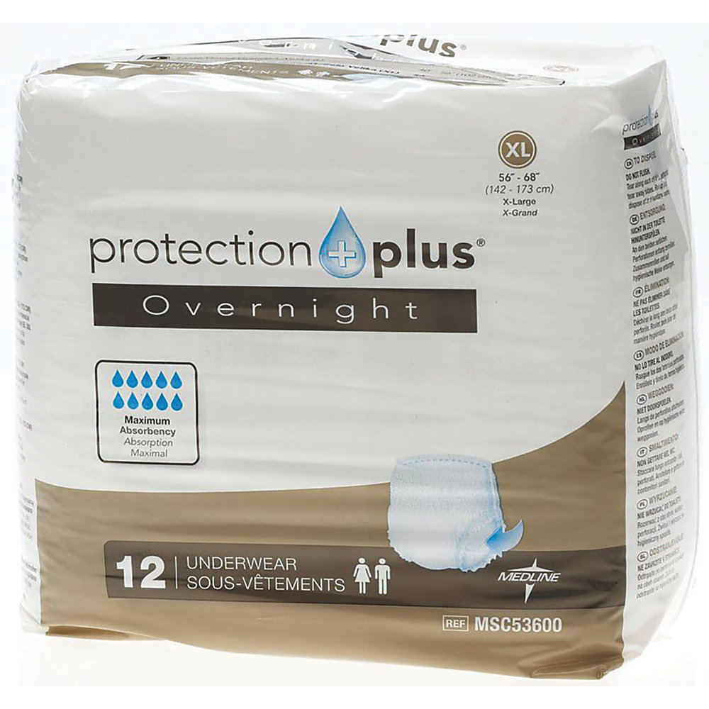Sleep in comfort wearing overnight protective underwear Helps keep you dry throughout the night. Extended-capacity core helps keep you dry and controls odors. Anti-leak guards protect your bedding from leaks. Outer cover is breathable for added comfort and to aid in skin health. Pull-up design creates an underwear-like feel.