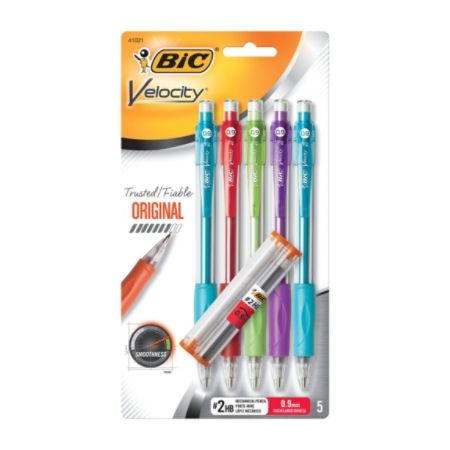 BIC Velocity Original Mechanical Pencils 0.9 mm Assorted Barrel Colors ...