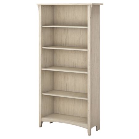 Bush Furniture Salinas 5 Shelf Bookcase Antique White ...