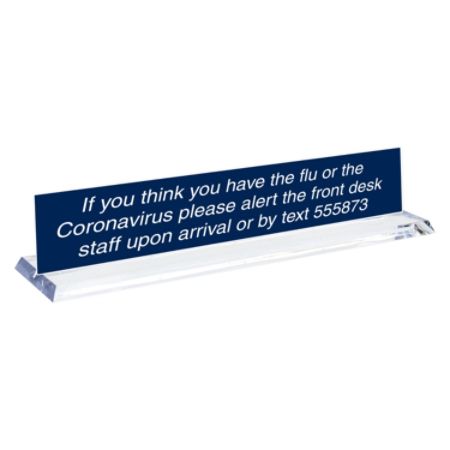 Custom Engraved Plastic Desk Signs With Plexiglass Holder 2 X 10