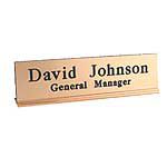 Custom Engraved Plastic Desk Signs With Metal Holder 2 X 8
