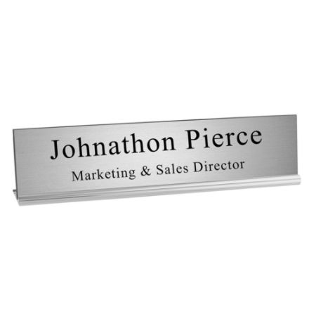 Engraved Desk Sign Metal Desk Holder Base With Acrylic Engraved Sign 2 ...