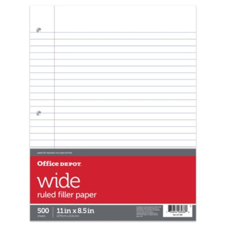 Office Depot Brand Ruled Filler Paper 11 X 8 12 3 Hole Punched 15