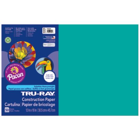 Tru Ray Construction Paper 50percent Recycled 12 X 18 Turquoise