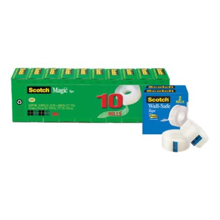 Scotch Magic Invisible Tape with 2 Wall Safe Rolls 34 x ...