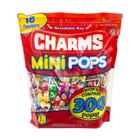 Charms Mini Pops 3.47 Lb Bag Assorted Flavors Bag Of 300 - Office Depot