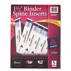 Avery Binder Spine Inserts 89105 1 12 Wide White Pack Of 5 by Office ...