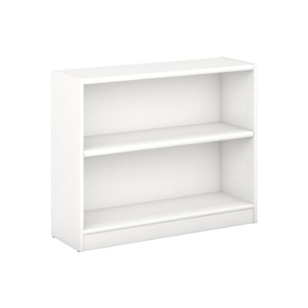 Bush Furniture Universal 2 Shelf Bookcase Pure White Standard