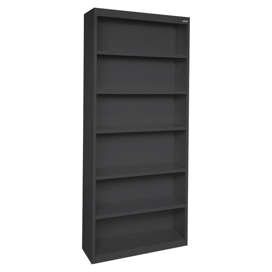 Lorell Fortress Series Bookcases 34.5" x 13" x 82" - 6 x Shelf(ves) - Black - Powder Coated - Steel - Recycled