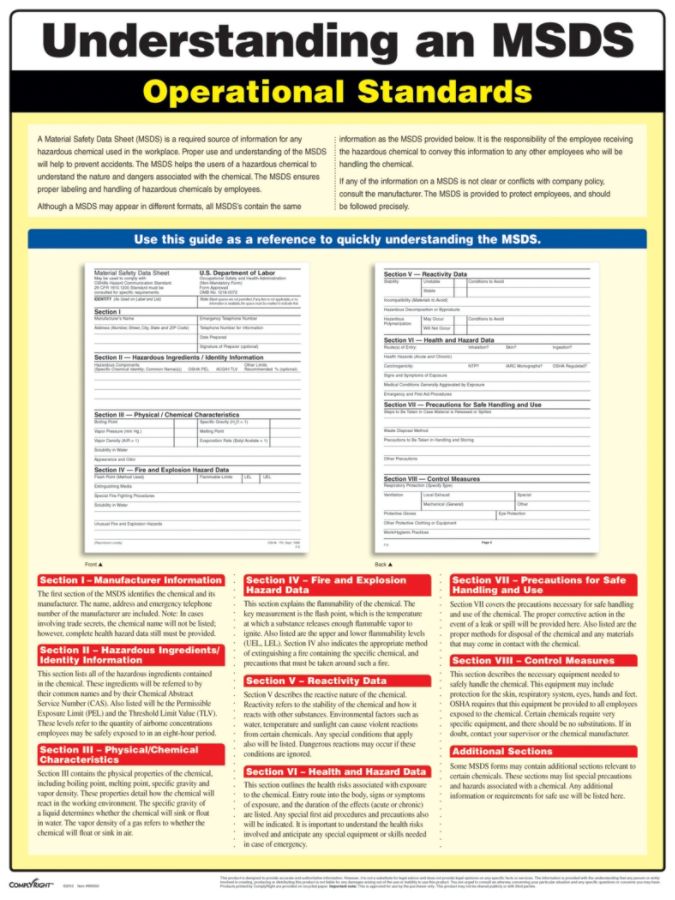 ComplyRight Understanding A MSDS Poster 18 x 24 English by Office Depot ...