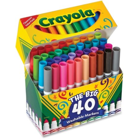 Crayola 40 Count Ultra Clean Washable Broad Line Markers Conical Marker