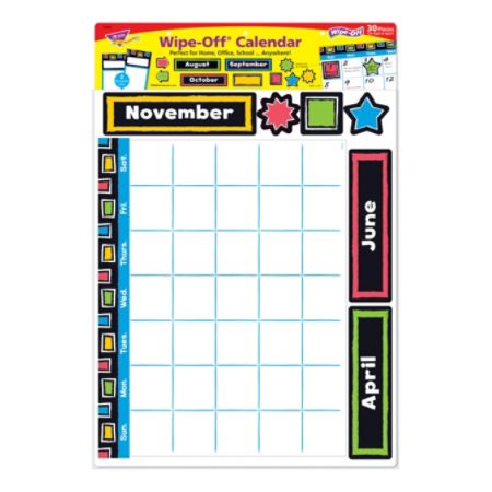 TREND Wipe Off Bold Strokes Calendar Bulletin Board Set 14 34 x 19