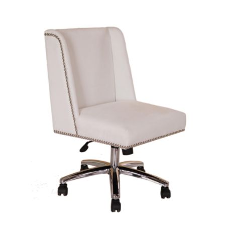 Boss Decorative Velvet Mid Back Task Chair White Office Depot