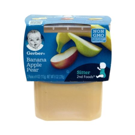 Gerber 2nd Foods Banana Apple Pear Baby Food 4 Oz 2 Tubs Per Pack Box