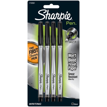 Sharpie Fine Point Pens Fine Point 0.8 mm Black Barrels Black Ink Pack ...