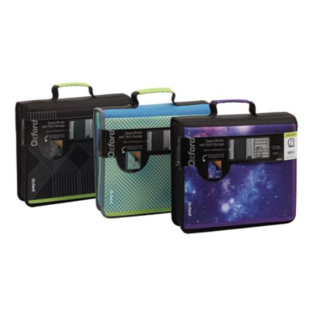 Oxford Zipper Binder With Tech Storage 2 Rings Assorted Colors Office Depot