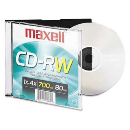 Maxell 4x CD RW Media 650MB 1 Pack - Office Depot