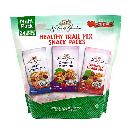 Natures Garden Healthy Trail Mix Snack Packs 1 2 Oz 24 Count