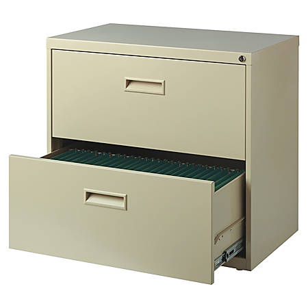 Realspace Soho 30 W Lateral 2 Drawer File Cabinet Metal Putty