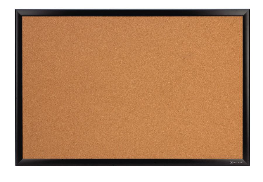 INFUSE Black Aluminum Frame Cork Board 4 x 3 by Office Depot & OfficeMax