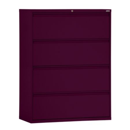 Sandusky 800 30 W Lateral 4 Drawer File Cabinet Metal Burgundy