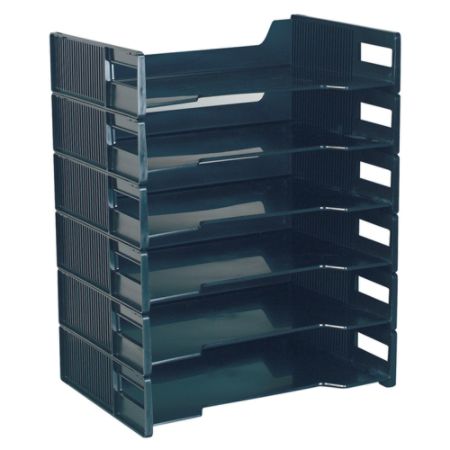 Innovative Stackable Letter Tray Black 6 Pk Office Depot