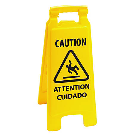 Boardwalk Caution Safety Sign For Wet Floors 2 Sided 26 H X 10 W X