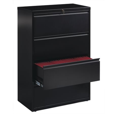 Workpro File 36 W 4 Drawer Black Office Depot