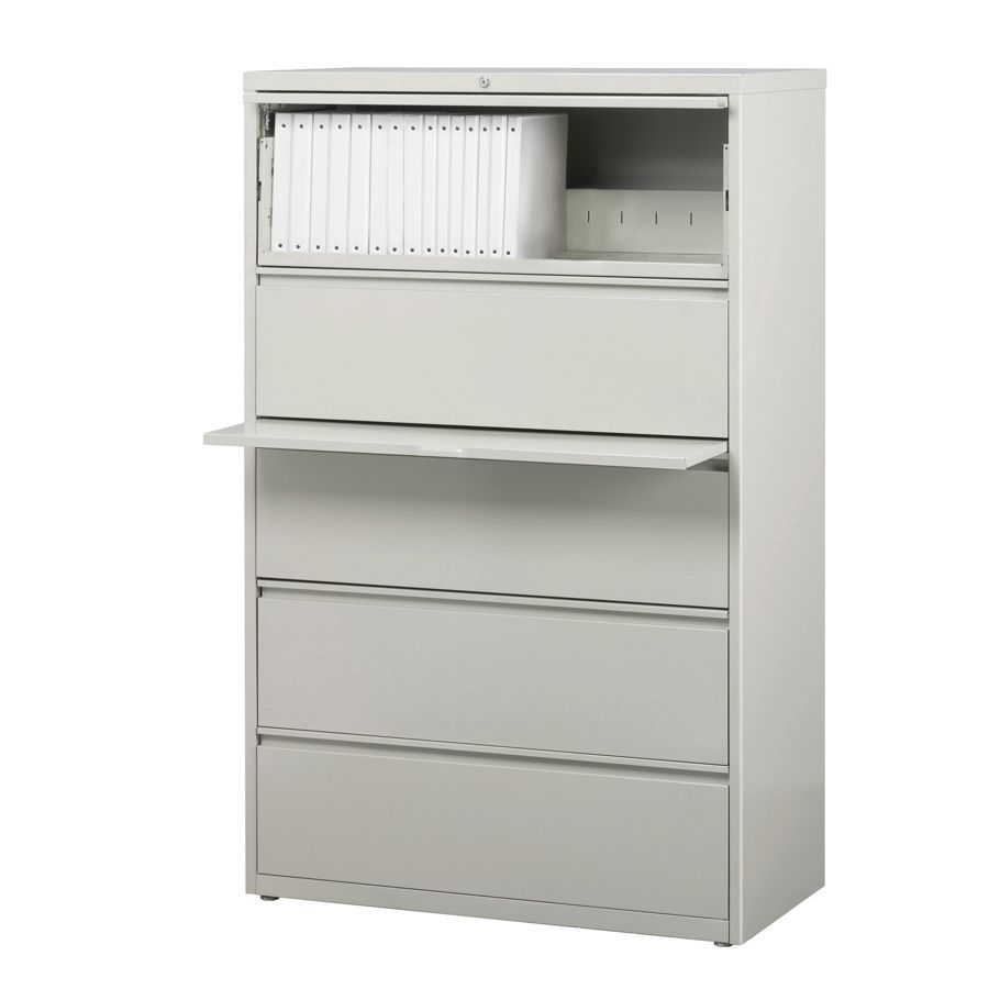 Workpro File 36 W 5 Drawer Light Gray Office Depot