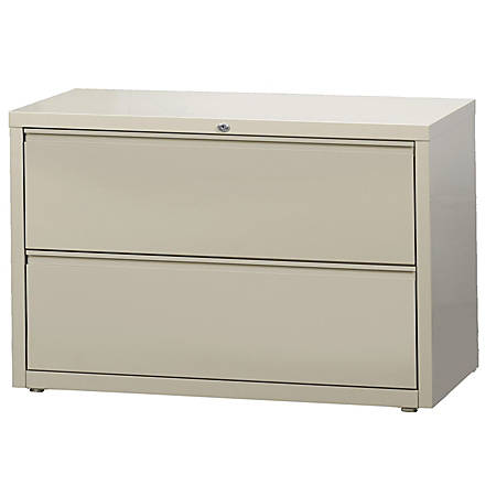 Workpro 42 W Lateral 2 Drawer File Cabinet Metal Putty Office Depot