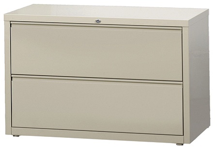 Workpro 42 W Lateral 2 Drawer File Cabinet Metal Putty Office Depot