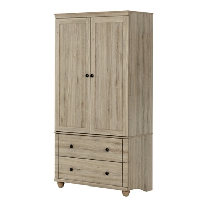 South Shore Hopedale 2 Drawer Storage Armoire 1 Fixed Shelf 3