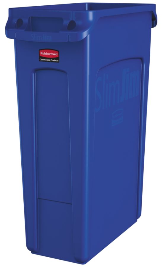 Slim Jim with Venting Channels Rectangular, 23 gal, Blue