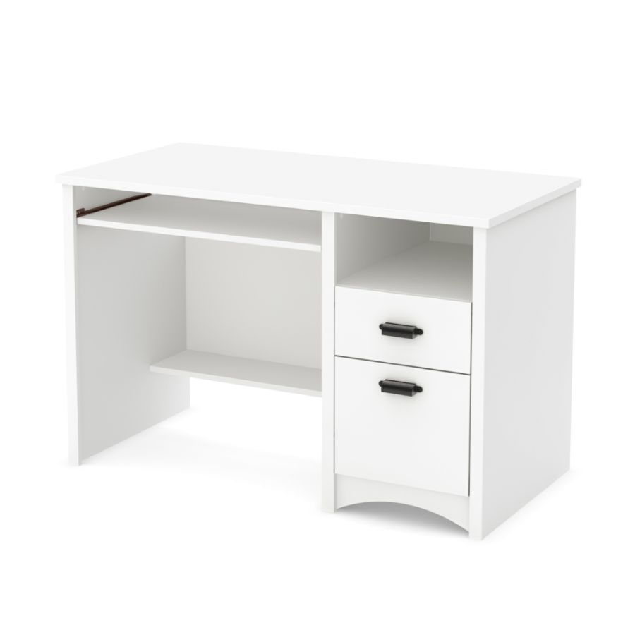 Gascony Wood Computer Desk with&#160;Drawers&#160;Pure White&#160;- South Shore