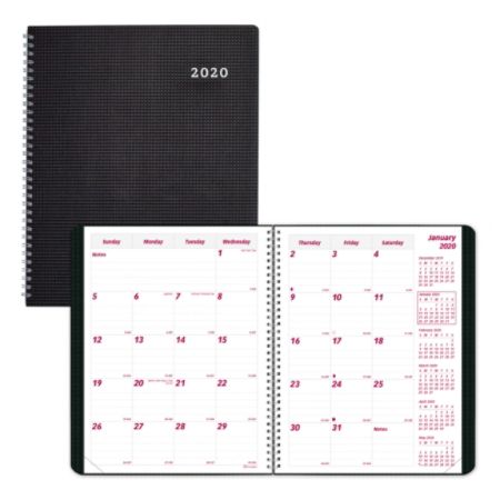 Brownline Duraflex 14 Month Monthly Planner 8 78 X 7 18 Black December 2019 To January 2021 Item 3830603