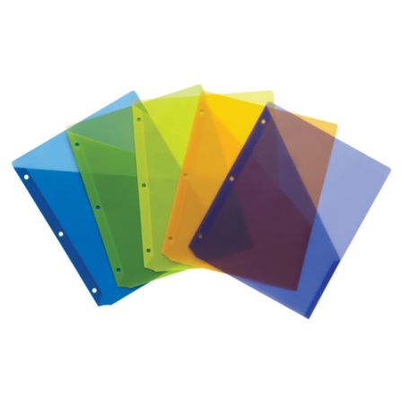 Wilson Jones Poly Slash Jackets 8 12 X 11 Assorted Colors Pack Of 5 By 