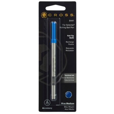 Cross Felt Tip Refill Medium Point 0.8mm Blue Ink - Office Depot