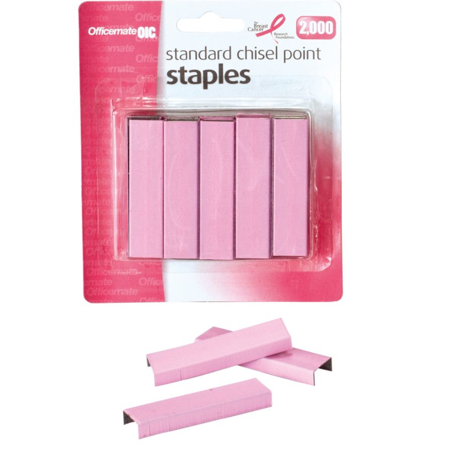 Officemate Breast Cancer Awareness Standard Staples 14 2000 Per Card ...