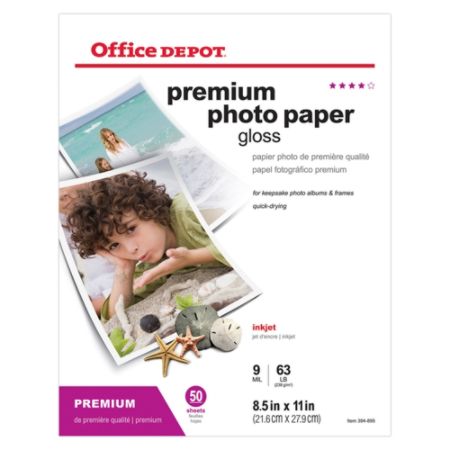 Office Depot Premium Photo Paper Gloss Letter Size 8 12 X 11 9 Mil