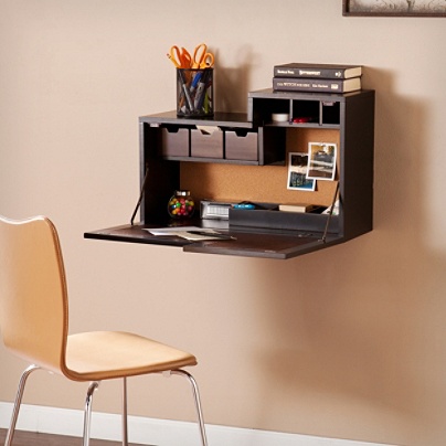 Southern Enterprises Dover Wall Mount Desk Blackchocolate Brown