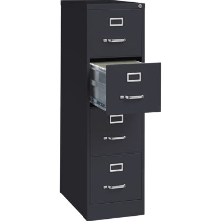 Lorell Fortress 25 D Vertical 4 Drawer File Cabinet Metal Black