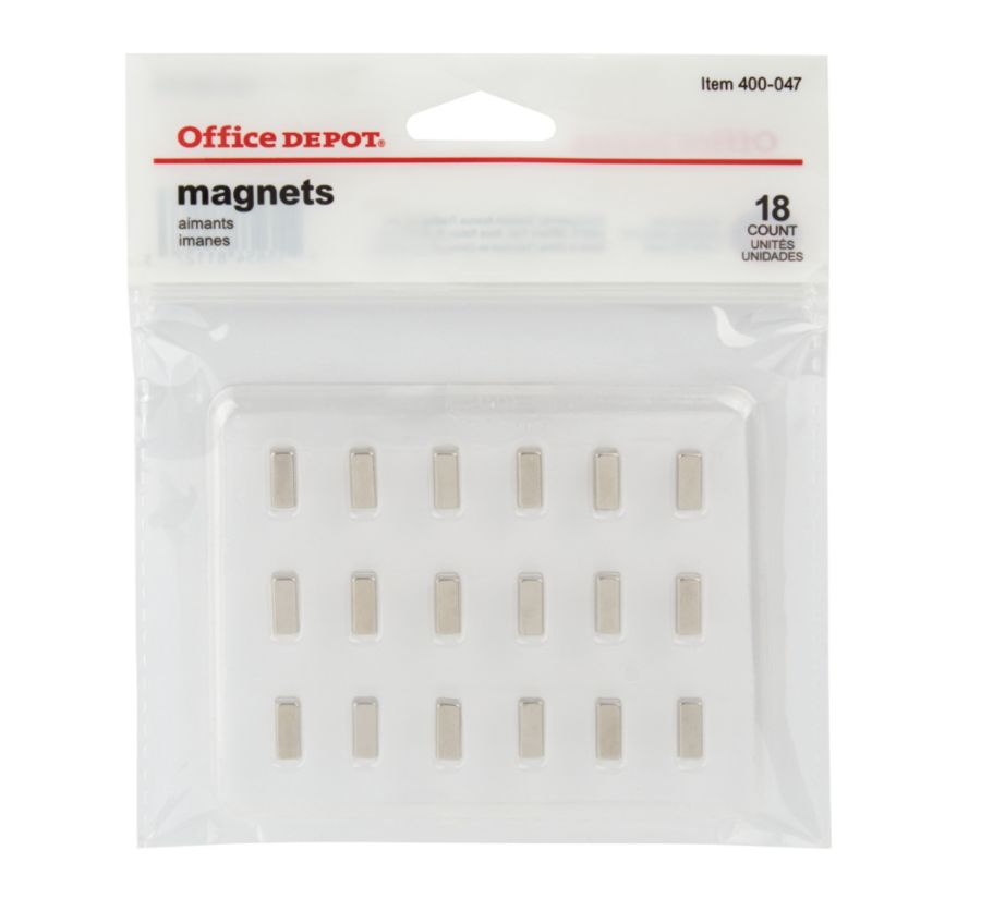 Office Depot Brand Magnets Silver 0.39 Pack Of 18 by Office Depot ...