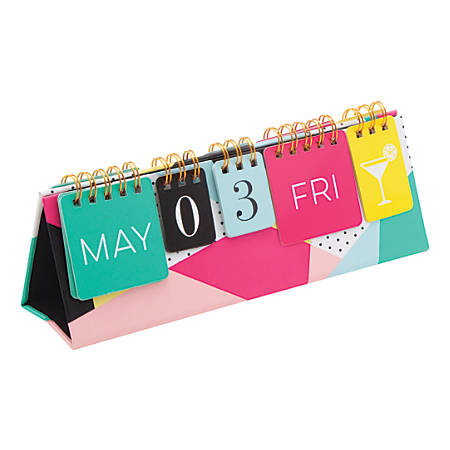 See Jane Work Perpetual Desktop Calendar Multicolor January To