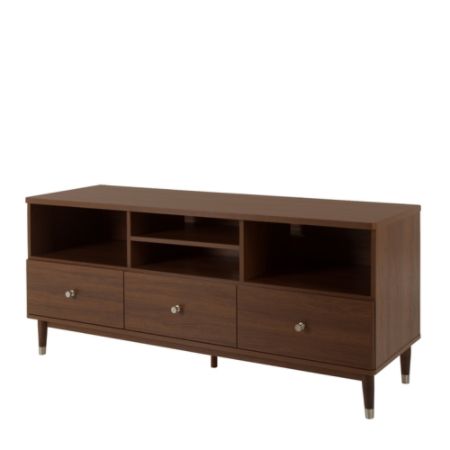 South Shore Olly TV Stand With Drawers For TVs Up To 60 Brown Walnut